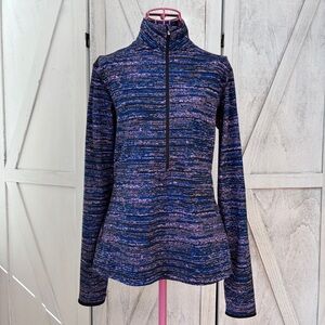 Nike Pro Dri-Fit Half-Zip Pullover Women’s Medium Static Blue Pink Space Dye